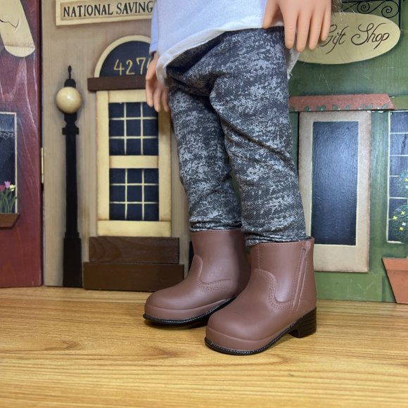 Brown Ankle Boots for 18- Inch Doll - Picture 5 of 10